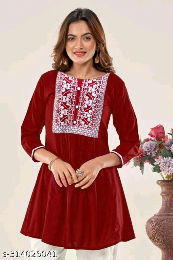 Trendy Auraa Cotton Blend Short Kurti For Women BB-11MH - 3, L