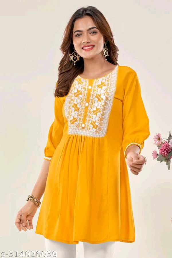 Trendy Auraa Cotton Blend Short Kurti For Women BB-11MH - 4, L
