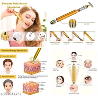 T-Shape Gold Energy Beauty Bar Electric Vibration Facial Massage Roller BB-49MH