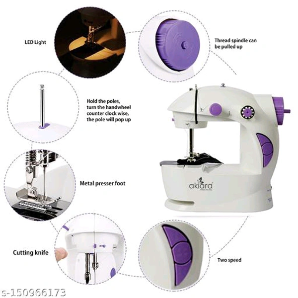 Akiara® Mini Sewing Machine For Home Tailoring Use | Mini Silai Machine | Mini Stitching With With Multicolour Threads and Bobbin Set BB-41MH