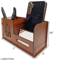Wooden Pen Stand With Visiting Card & Mobile Holder-dy54mh