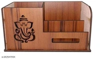 Wooden Pen Stand With Visiting Card & Mobile Holder-dy54mh