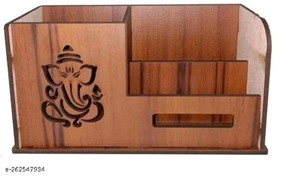 Wooden Pen Stand With Visiting Card & Mobile Holder-dy54mh