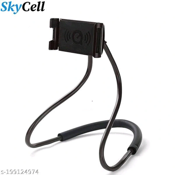SKYCELL Neck Lazy Mobile Holder Universal Lazy Bracket - Universal Hanging on Neck Lazy Phone Holder DIY Free Rotating Stand on Table Smart Multiple Functions Mobile Phone Mount Stand(Black)BB-30MHBRC-0187