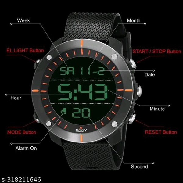 EDDY HAGER 800-BK Digital Army Sports Analog Watch - For Men BB-99MHBRC-0493