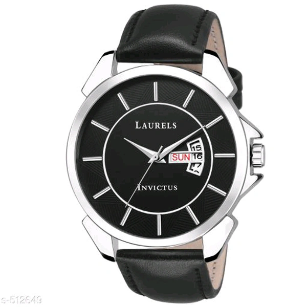 Laurels Invictus Black Dial DAY & DATE Function Men Watch Bb-02MHBRC-0503 - 1