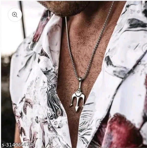 Trident Necklace for Men Black Stainless Steel Poseidon Trident Pendant Pronged Ancient Greece Amulet Protection BRC-0616-dy80mh