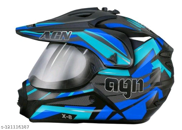 FOROLY Autogreen X-8 with Pc Visor ABS Material Unisex Motocross Motorbike Helmet BRC-1072-dy34mh - 1