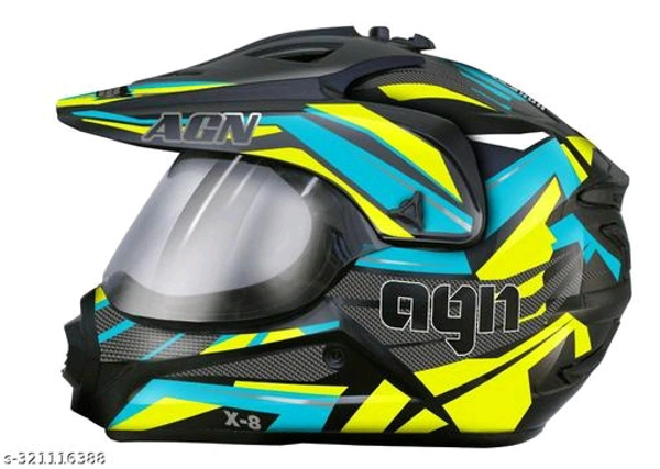 FOROLY Autogreen X-8 with Pc Visor ABS Material Unisex Motocross Motorbike Helmet BRC-1072-dy34mh - 1