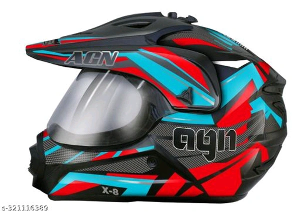 FOROLY Autogreen X-8 with Pc Visor ABS Material Unisex Motocross Motorbike Helmet BRC-1072-dy34mh - 1