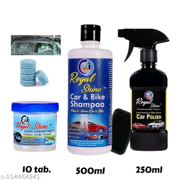 Royal Shine Car Polish 300ml(Spray)  with Car and Bike Shampoo BRC-1141-dy79mh