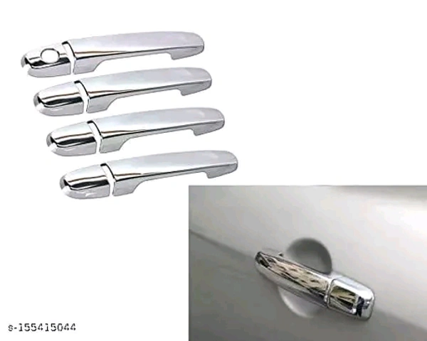 Car Handle Latch Cover Scratch Guard Chrome Finish Front Rear Compatible BRC-1260-dy24mh