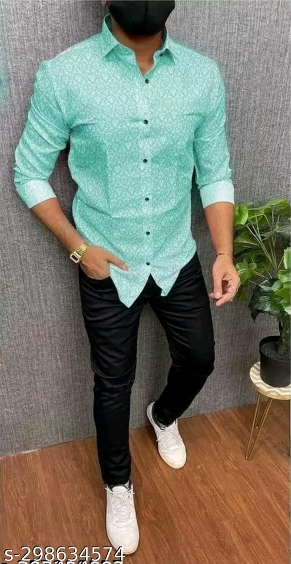 Men Classic Party Wear Cotton Print Stitched Shirts BRC-1368-dy97mh - 1, M