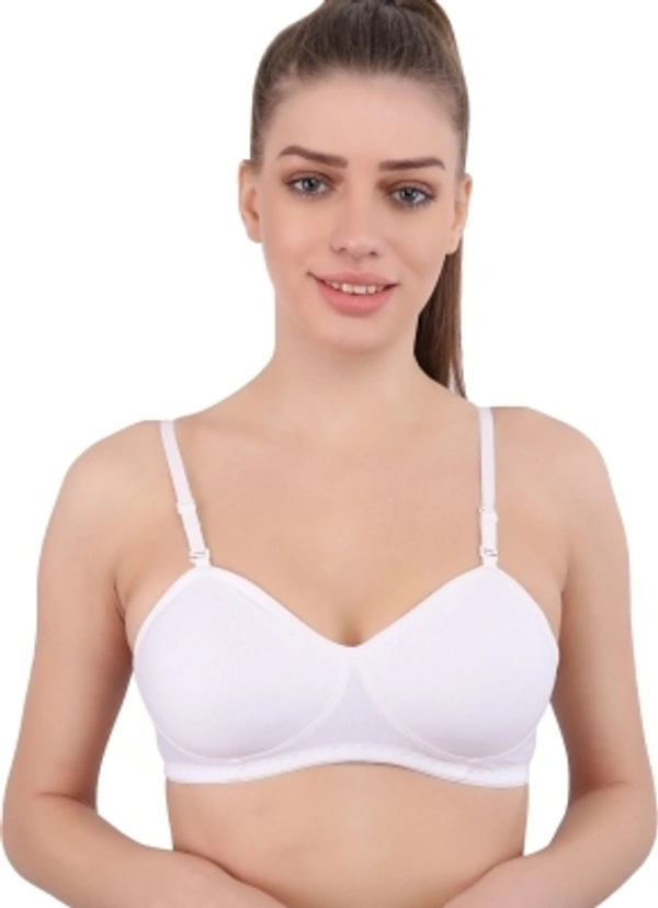 Regular Effectinn Admiss Seamless Cup Soft Padded Bra Women Full Coverage Lightly Padded Bra - White