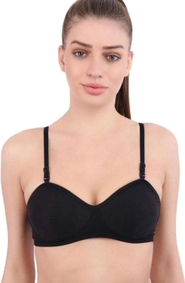 Regular Effectinn Admiss Seamless Cup Soft Padded Bra Women Full Coverage Lightly Padded Bra - Black