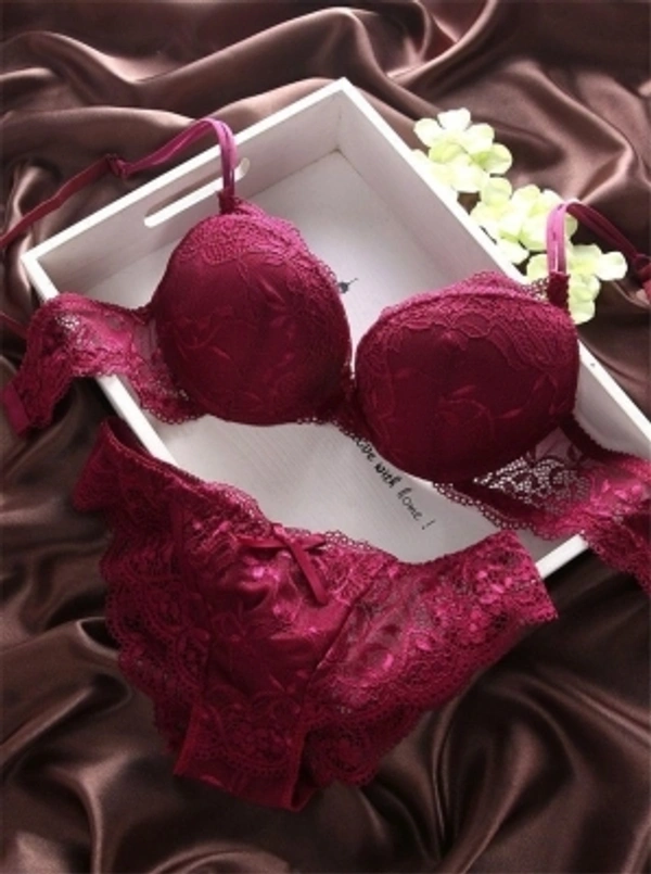 Lycra Nakshu Lingerie Set - Rose, 32