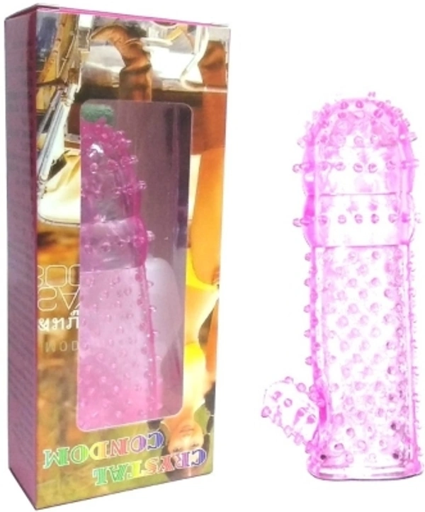 CRYSTAL Vizzard VZCSTL-02 Crystal Condom For Men Silicon And Reusable (Pack Of 1) Condom (1S) Condom - pink