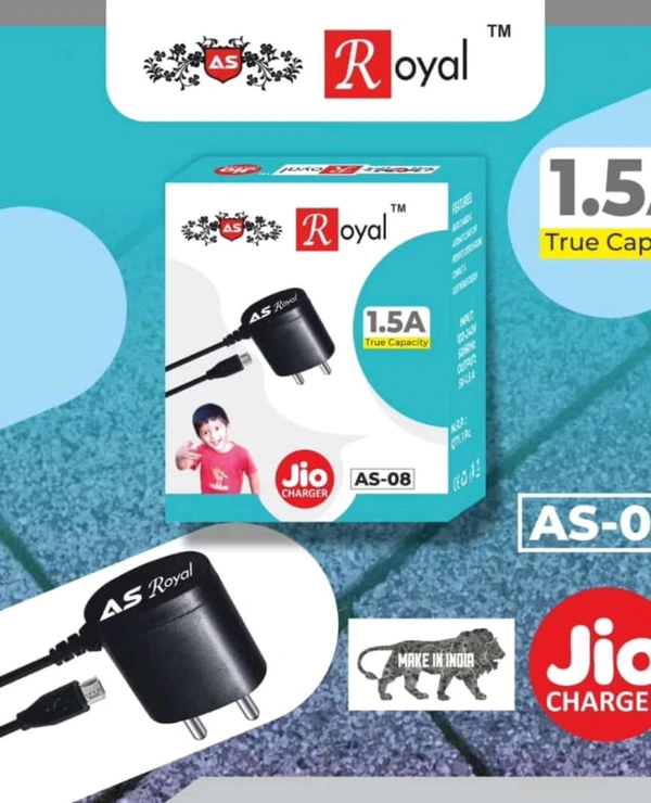 Royal AS- 08 1.5A True Capacity Jio Charger 
