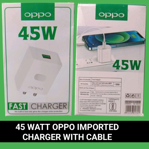45 Watt Oppo Imported Charger with V8/Micro USB Cable