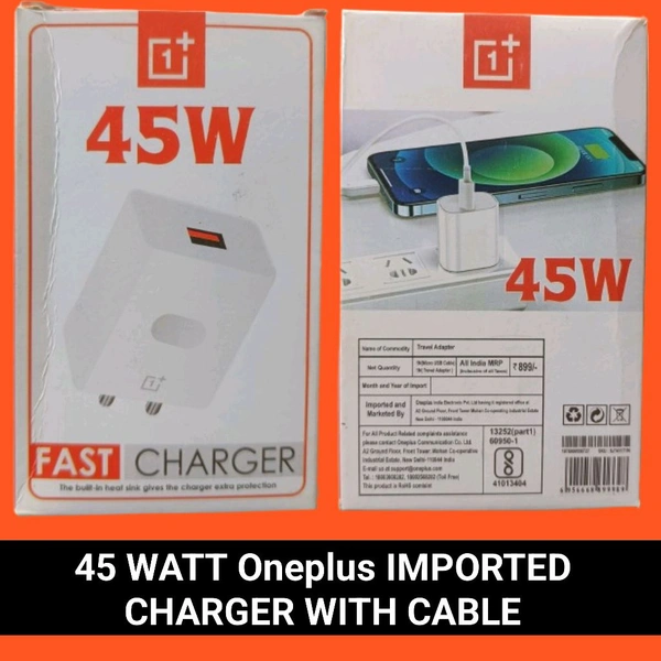 45 Watt Oneplus Imported Charger With Type C Cable