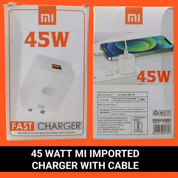 45 Watt Vivo,Oppo,Realme, OnePlus,MI Importad With Type C Cable (Set of 10)