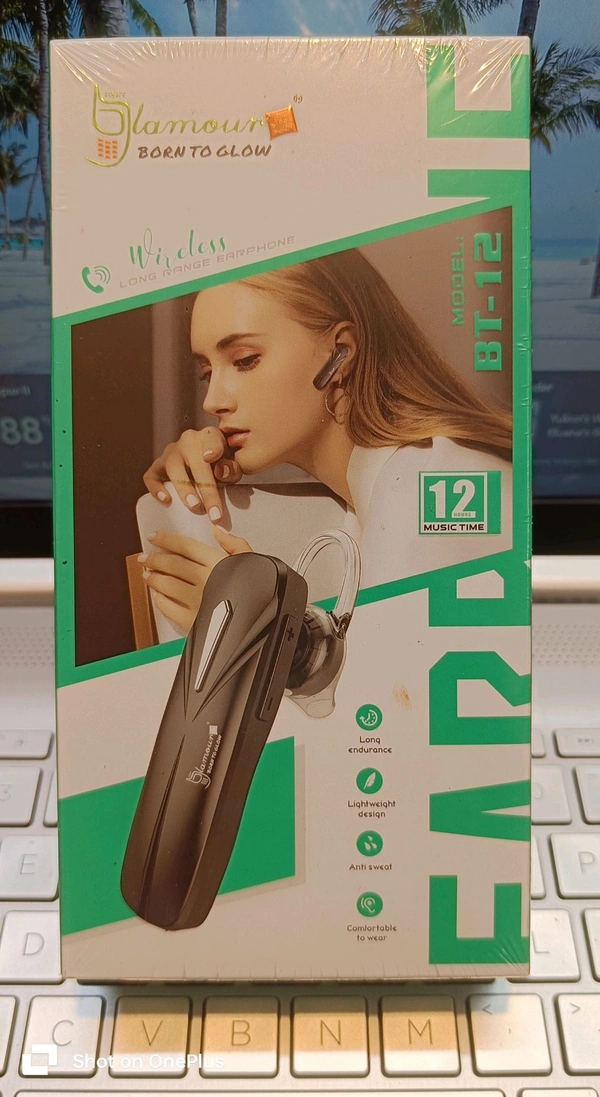 Glamour GM BT-12 Wireless Bluetooth Connectivity Earphone long time Battery Backup 