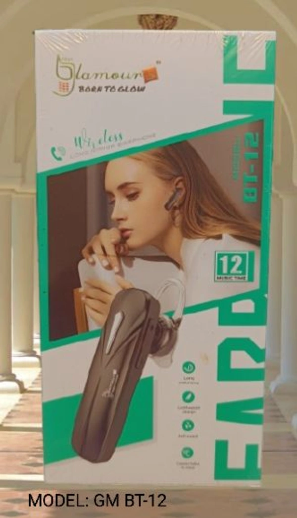 Glamour GM BT-12 Wireless Bluetooth Connectivity Earphone long time Battery Backup 