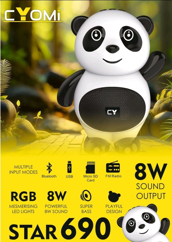 Cyomi Star 690 RGB Super Bass 8W Sound Output Wireless/Bluetooth Speaker 