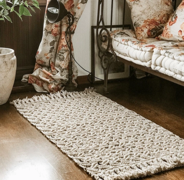 Macrame Rug - 100cmx150cm, natural