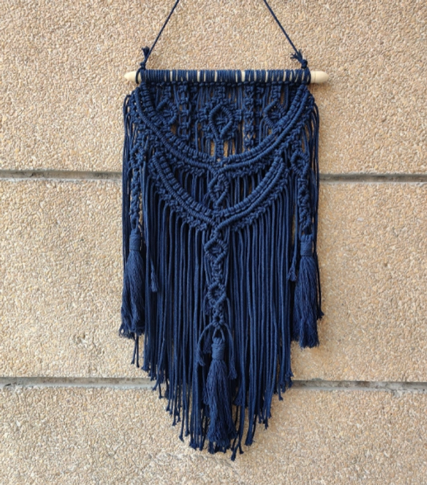 Macrame Boho Wall Hanging - 35cmx50cm, Navy
