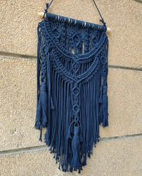 Macrame Boho Wall Hanging - 35cmx50cm, Navy