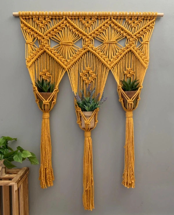 Macrame Plant Hanger - 50cmx70cm, Tan