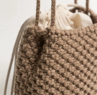 Macrame Shoulder Bag - 22cmx20cm, Beige