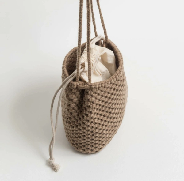 Macrame Shoulder Bag - 22cmx20cm, Beige