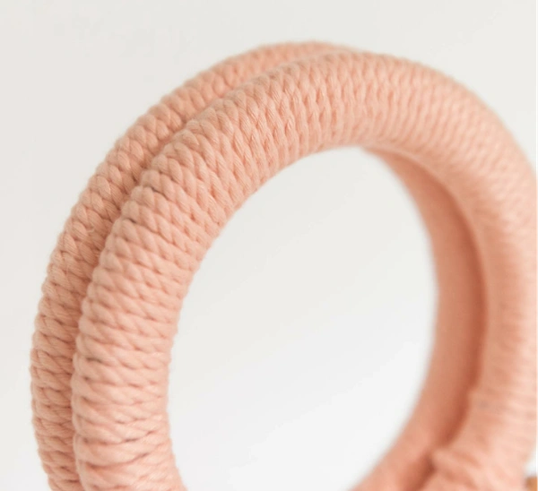 Macrame Handheld Bag - 19cmx25cm, Peach