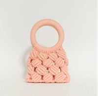 Macrame Handheld Bag - 19cmx25cm, Peach