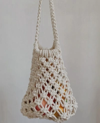 Macrame Shoulder Bag - 22cmx24cm, Natural