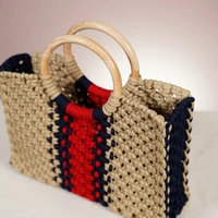 Macrame Handheld bag - 28cmx23cm, Multi
