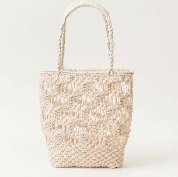 Macrame Handheld Bag - 22cmx23cm, Natural