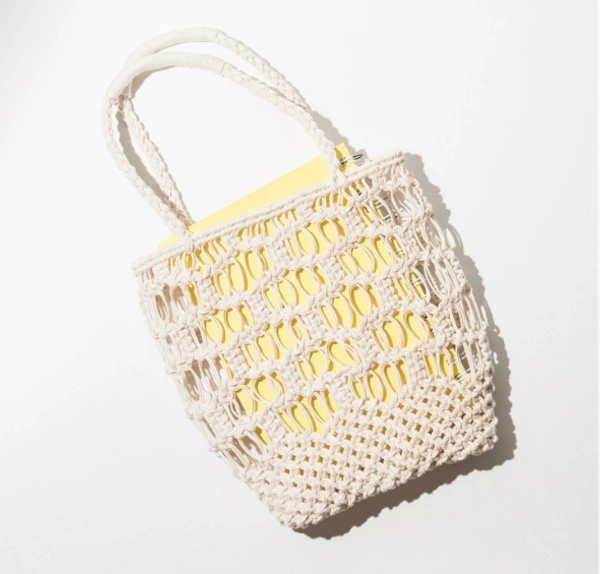 Macrame Handheld Bag - 22cmx23cm, Natural