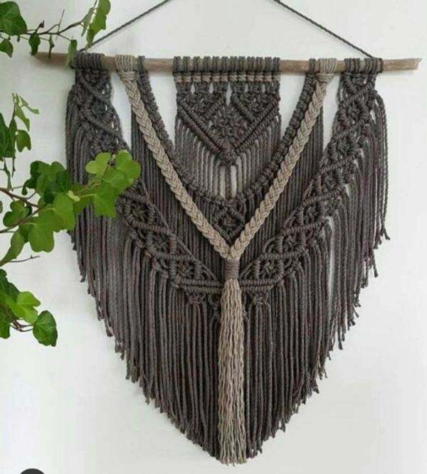 Macrame boho wall hanging - 65cmx75cm, Gray