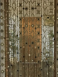 Macrame Curtain boho Beige - 80"x40", Brown