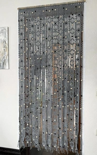 Macrame Curtain boho Gray - 80x40", Gray