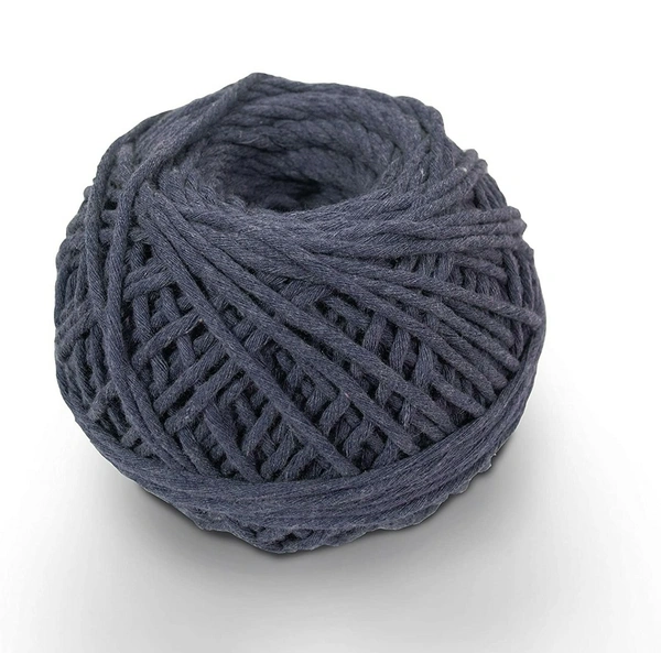 Macrame Cotton Single strand 4 MM 100 Mtr - 100 mtr, Gray