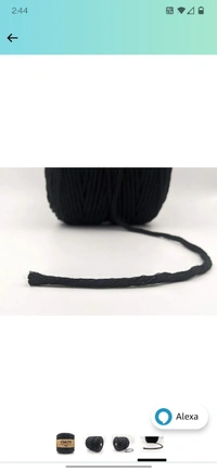 Macrame Cotton Single Strand Cord 3mm 100 Mtr - 100 mtr, Black
