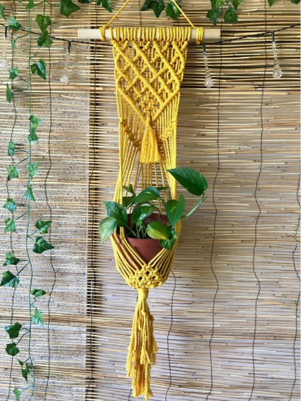 Macrame Plant hanger - 70 cm, Tan