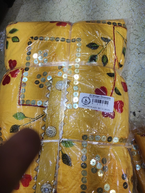 B536 YELLOW PLAZO SET 2 