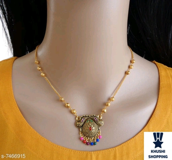 Khushi Beuaty Gold Mala - gold, 7"