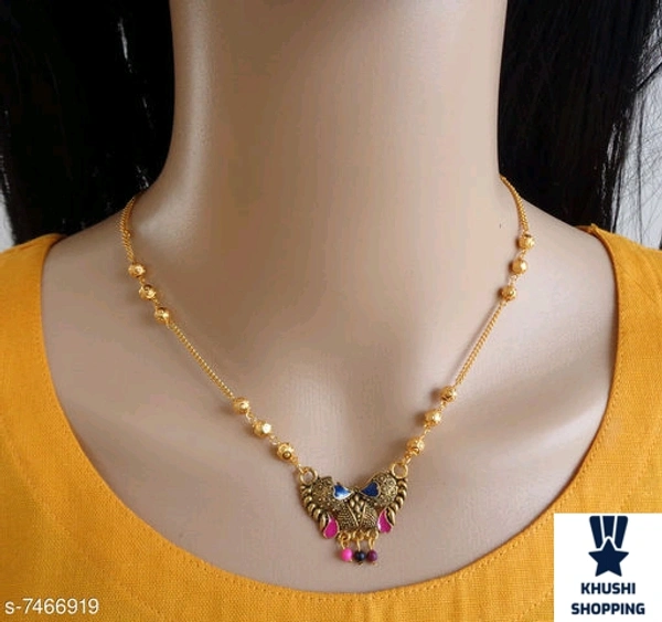 Khushi Beuaty Gold Mala - gold, 7"