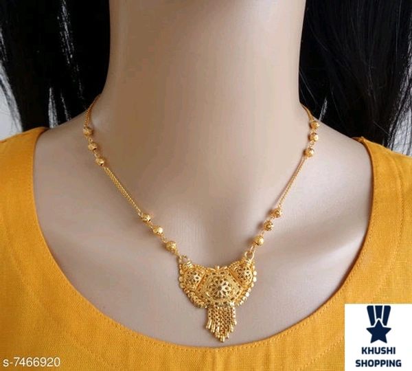 Khushi Beuaty Gold Mala - gold, 7"